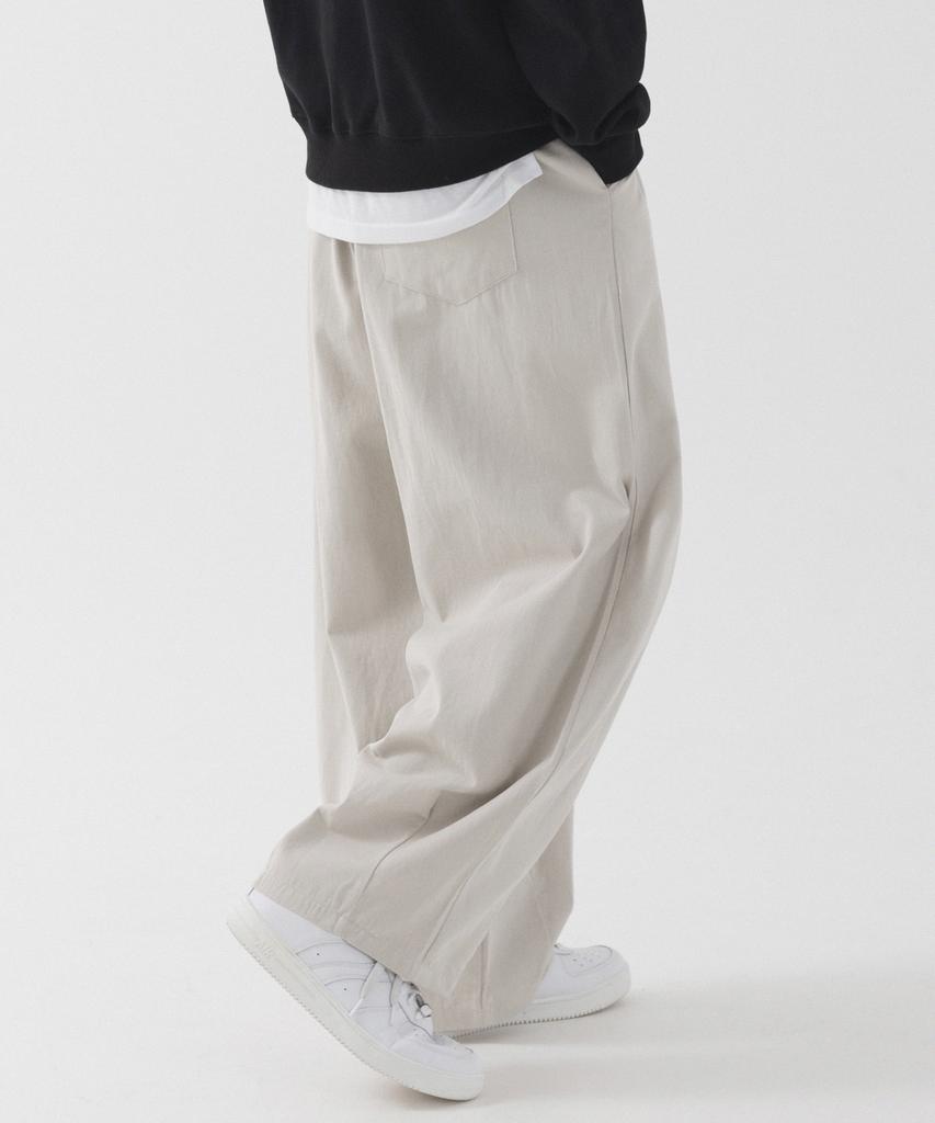 PIANER Washed Cotton Balloon Pants (Light Beige)