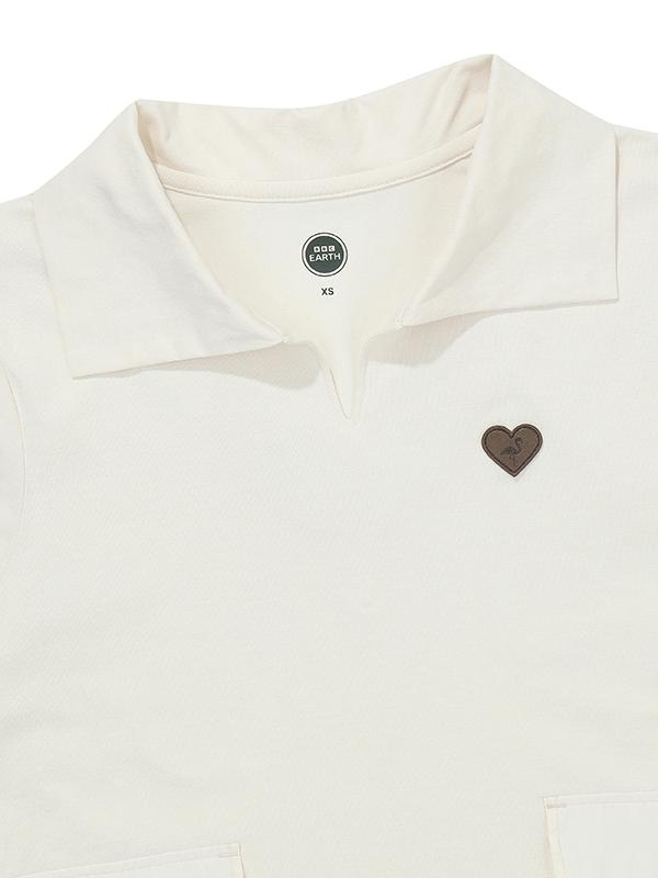 BBC EARTH W String Woven Pocket Collar T-Shirt_White