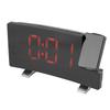Radio Projection Alarm Clock LED Display Electronic Clock Curved Screen Digital Alarm Clock Black