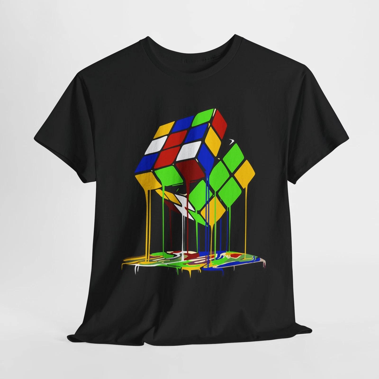RUBIC CUBE MELTING AWESOME TENDY GRAPHIC T SHIRT DESIGN Unisex Heavy Cotton Tee S