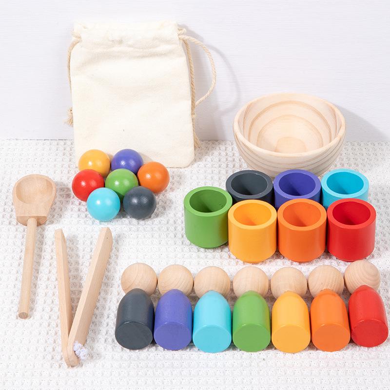 Montessori Color Sorting Cups: Cognitive Training Toys for Children Aged 1-2