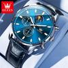 OLEVS 2902 Mens Watch Casual Fashion Simple Original Wristwatch For Men Waterproof Luminous Three Small Dial Reloj Box