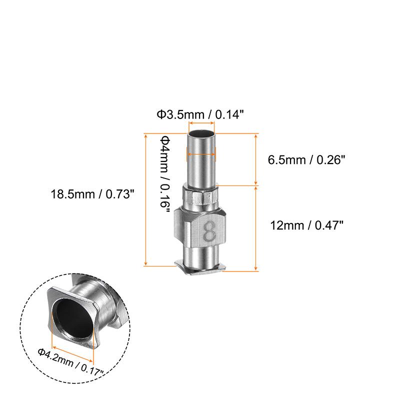 

10pcs Precision Stainless Steel Dispensing Needle 8G-30G 1/4 Glue Needle Tube Blunt Tip Length 18.5mm for Dispensing Equipment