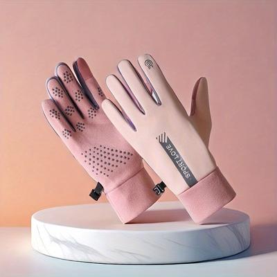Autumn and Winter Women's Warm Windproof Gloves for Cycling and Driving