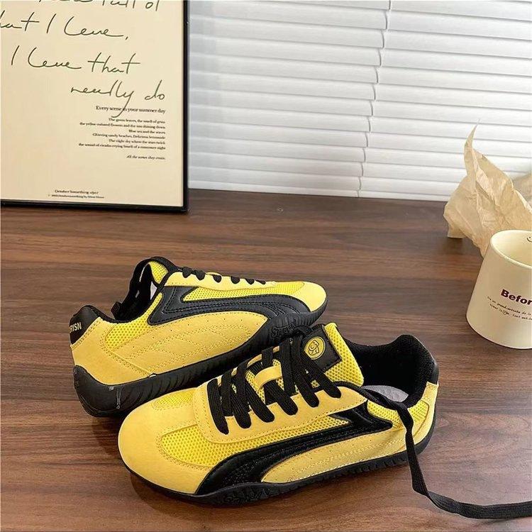 Mesh Platform German Training Shoes Women's 2025 Summer New Casual Shoes Retro Heightening Breathable Sports Versatile White Shoes