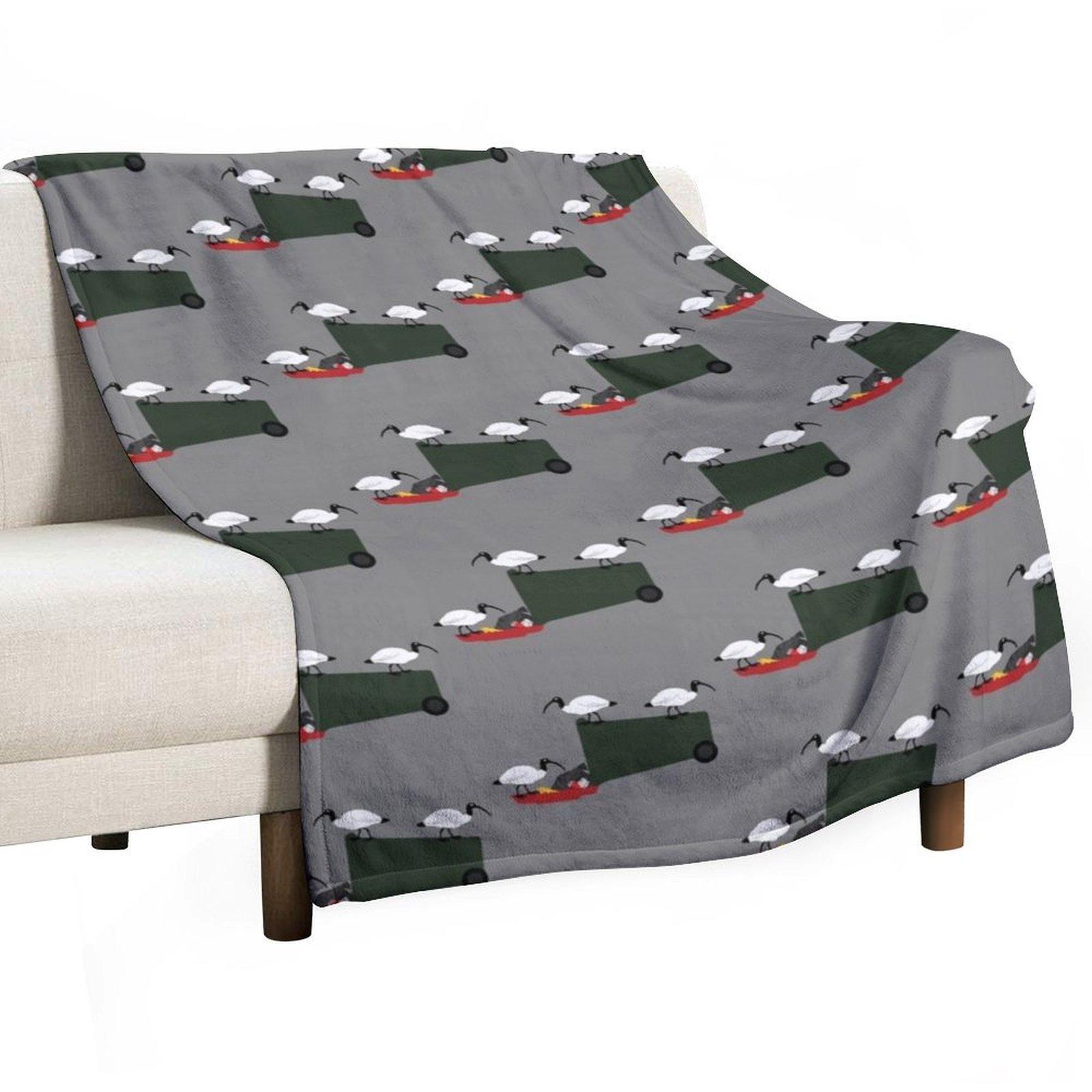 

Bigger Bin Chickens Eating Lunch on grey Throw Blanket halloween wednesday warm for winter Beach Blankets 30x40in