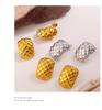 Trendy Plaid Metal Stud Earrings for Women - Elegant and Versatile European & American Style