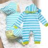 Adorable Cotton Newborn Romper Unisex Baby Jumpsuit Comfortable Long Sleeve Striped Onesie