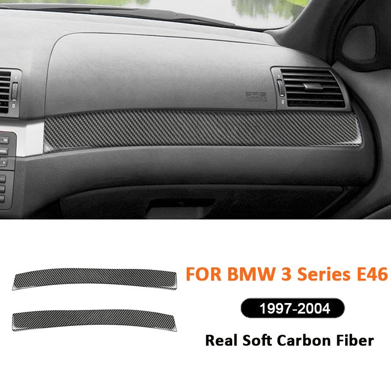 Für BMW 3er E46 1997-2004 Kohlefaser Auto Beifahrer Kratzschutz Schutz Zierleiste Dekoration Aufkleber Innenraumzubehör