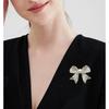 Korean Style High-End Diamond Alloy Bow Brooch | Versatile Hollow Design for Clothing Accessory