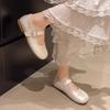 Shallow mouth Mary Jane shoes women's 2025 new spring and summer flat-soled soft-soled with skirt Doudou shoes French evening single shoes