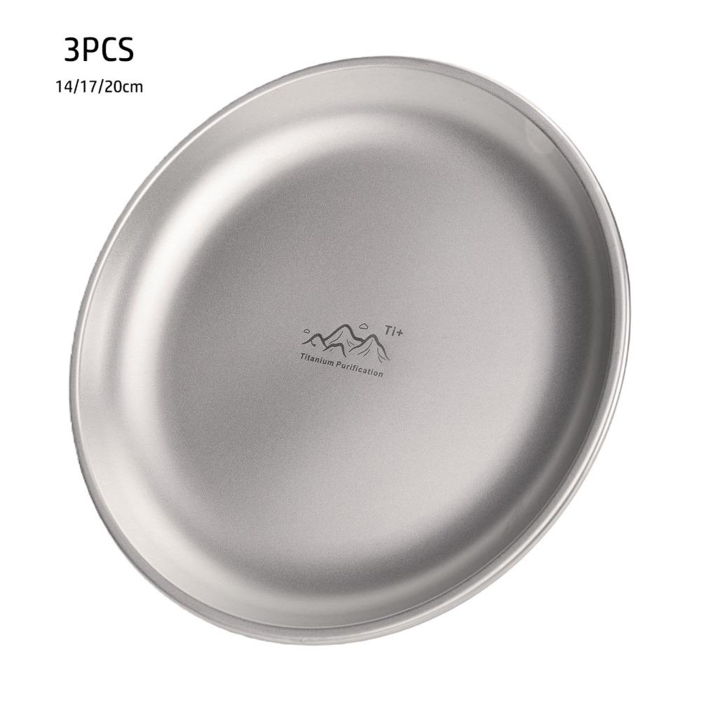 Ultralight Titanium Camping Plate Stackable Backcountry Dinnerware Camping Supplies