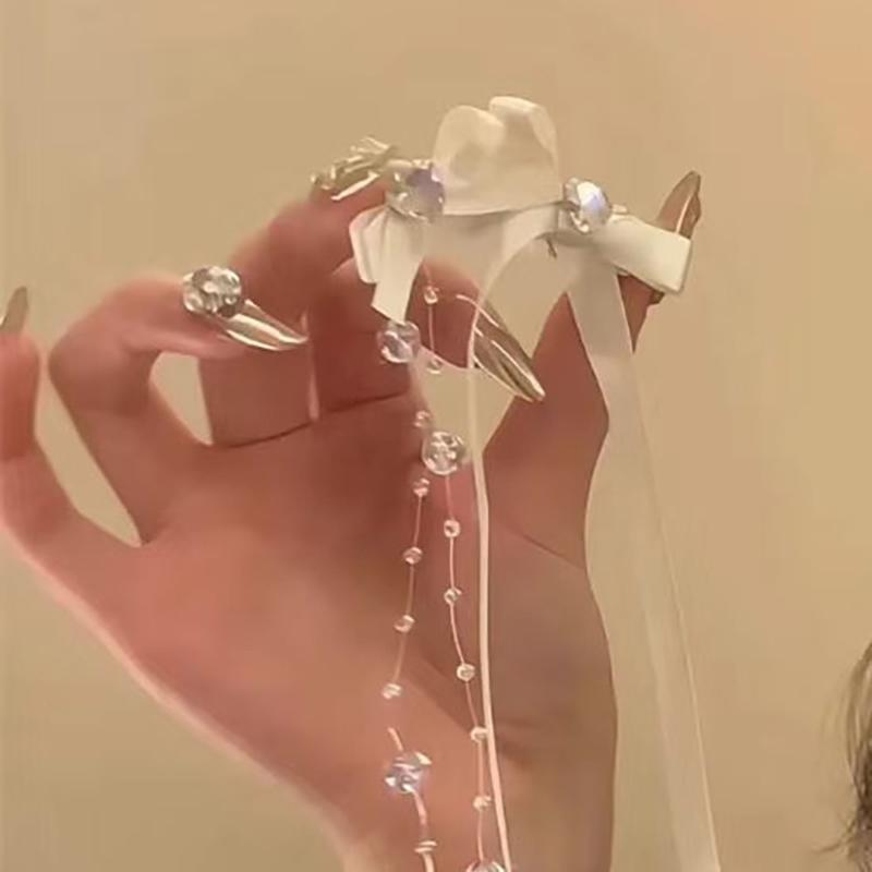 Y2K Lolita Girls Bowknot Hair Clips Sweet Ballet Ribbon Bow Hairpin Female Headwear Hair Accessories