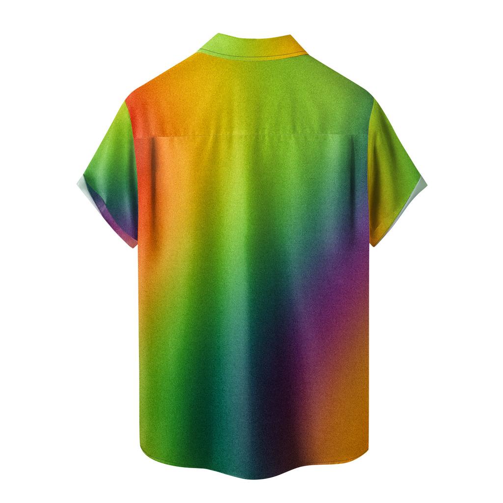 Short Sleeve Button Shirt Men'S Casual Short Sleeve Shirt Loose Shirt With Pocket