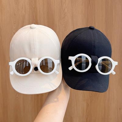 Abnehmbare Brille Baby Frühling und Sommer Neue Baseballkappe mit kurzem Schirm Sonnenschutz für Jungen und Mädchen Trendige Sonnenschutz-Freizeit-Baseballkappe