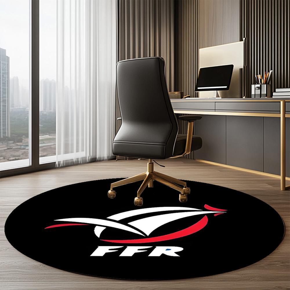 France Rugby Printed Round Rug Carpet Chair Rug Area Rug Entryway Doormats,for Office Chair Living Room Bedroom Kitchen Room.