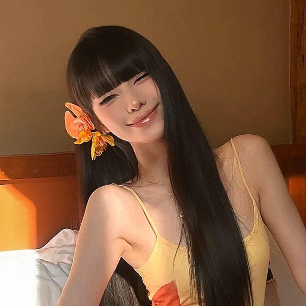 Bohemian Style Orchid Flowers Hair Clip Elegant Hair Accessories Floral Duckbill Clip  Women