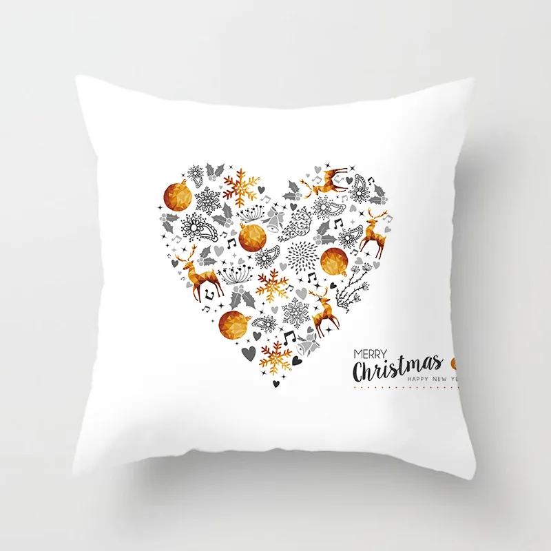 Christmas Cushion Cover Merry Christmas Decoration Pillowcases Santa Claus Throw Pillow Case Christmas Cushion Cover Navidad