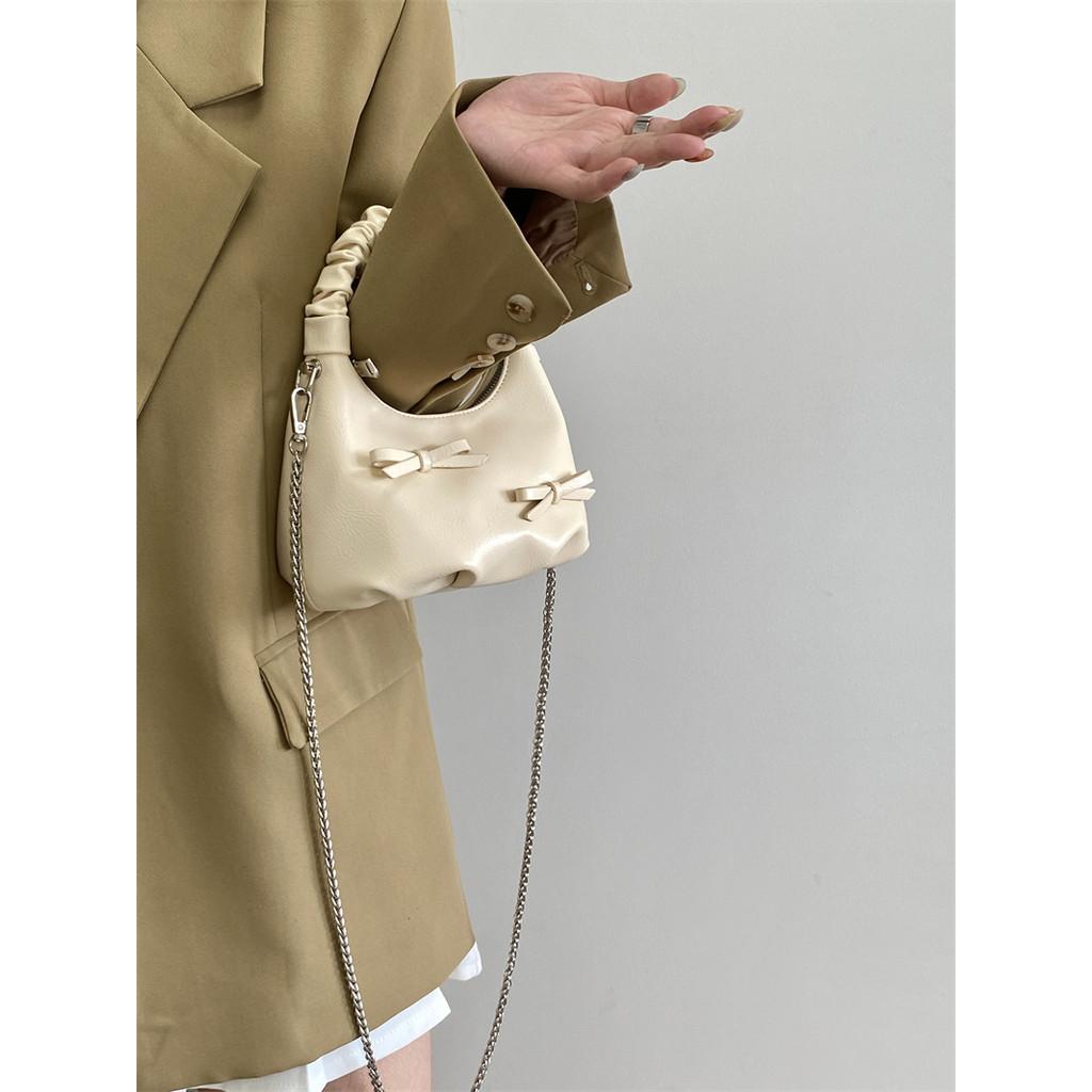 Ielgy Ballet Style Bowknot Portable Shoulder Messenger Bag