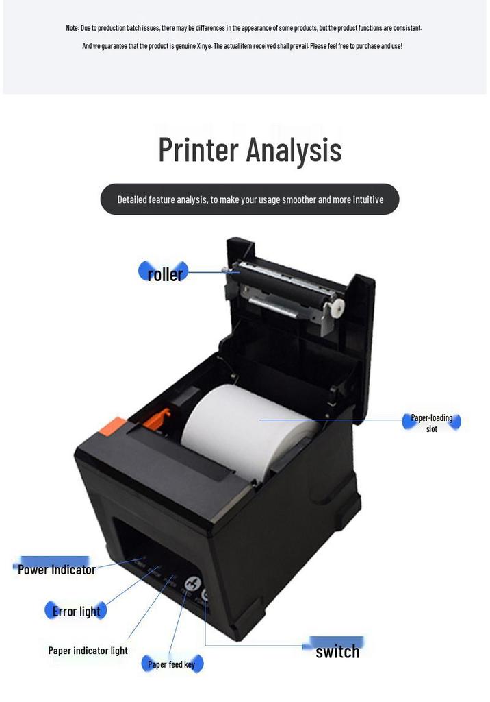 80mm Thermal Receipt Printer for Supermarkets, Catering, Takeaway, and Kitchen Billing
