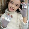 Children's Winter Warm Reindeer Flip-top Fingerless Gloves for Ages 4-10