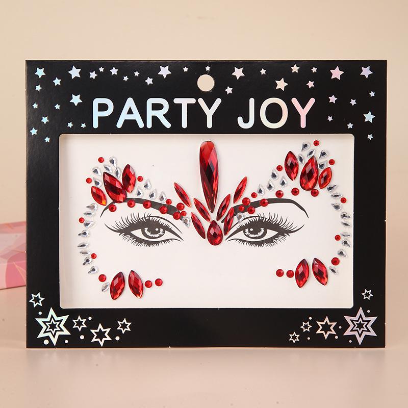 Pegatinas de Pedrería PARTYJOY: Gemas para Maquillaje de Rostro y Ojos para Festivales de Música