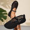 Women Flats Net Flat Fashion Sandals New Summer Round Head Breathable Non-slip Line Button Mary Jane Fishnet Shoes Ladies Shoes