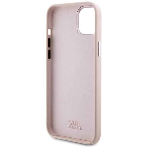 Karl Lagerfeld Klhcp15Msmhcnpp Iphone 15 Plus / 14 Plus 6.7 Różowy/Pink Silicone Choupette Metal Pin