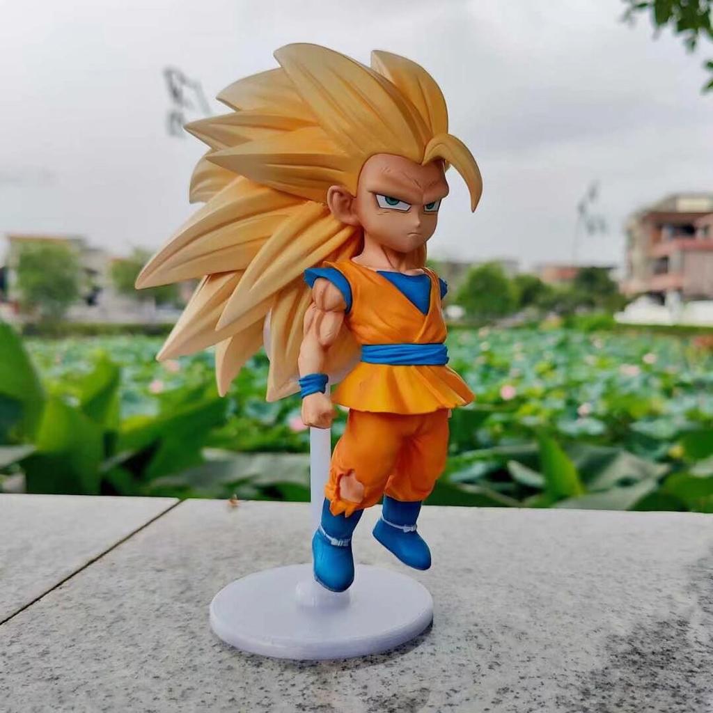 In Stock Dragon Ball Z Anime Figure Super Saiyan Super Three Goku Action Figures Doll Desktop Model Toys Decoration Gift