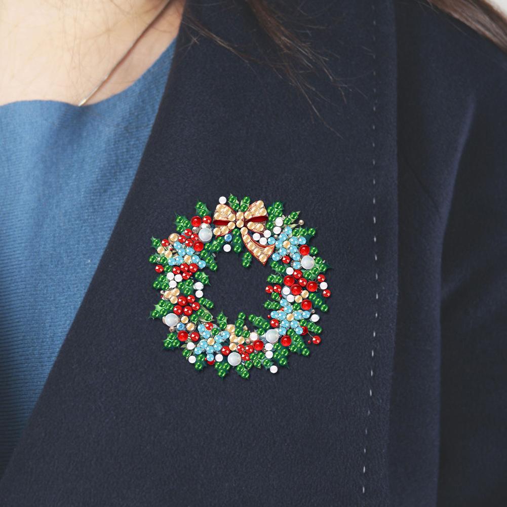 4 st Akryl Specialformad God Jul Diamantmålning Brosch Diamantkonst Brosch Smyckeset för Nybörjare