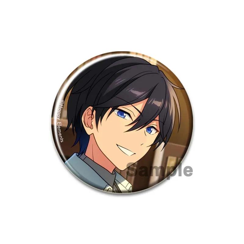 32/44/58mm Ensemble Stars Idol Brooch Round Cartoon Cosplay Badge Akehoshi Yuuki Fushimi Narukami Lapel Pins for Backpack Gift Accessory