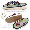 Takeharu Kids' Tatami Sandals for Boys, Made in Japan, Genuine Tatami Mats with Sponge Soles, Checkered/Navy (120), 20cm