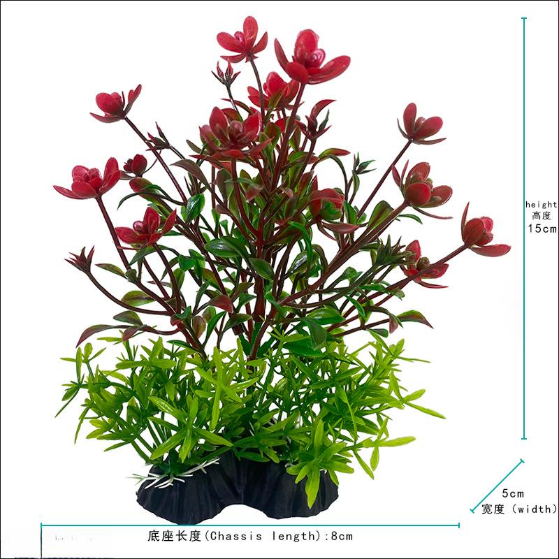1PC Aquarium Decor Set - Vibrant Green Plastic Plant Ornaments - Fish Tanks, Durable Pvc Material 15cm/5.9inch