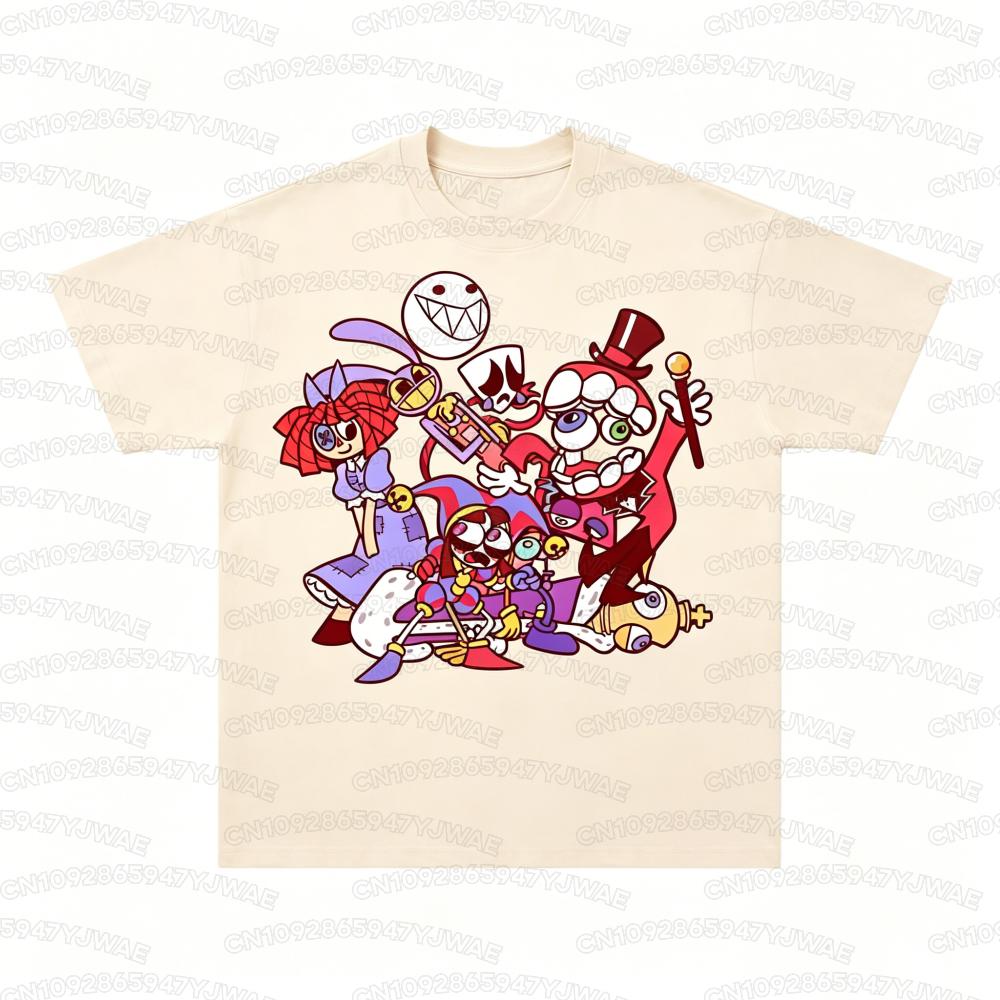 Summer THE AMAZING DIGITAL CIRCUS Print TShirt Boys Girls Casual Pomni The Jester Ramen Kids TShirts Short Sleeve Tees