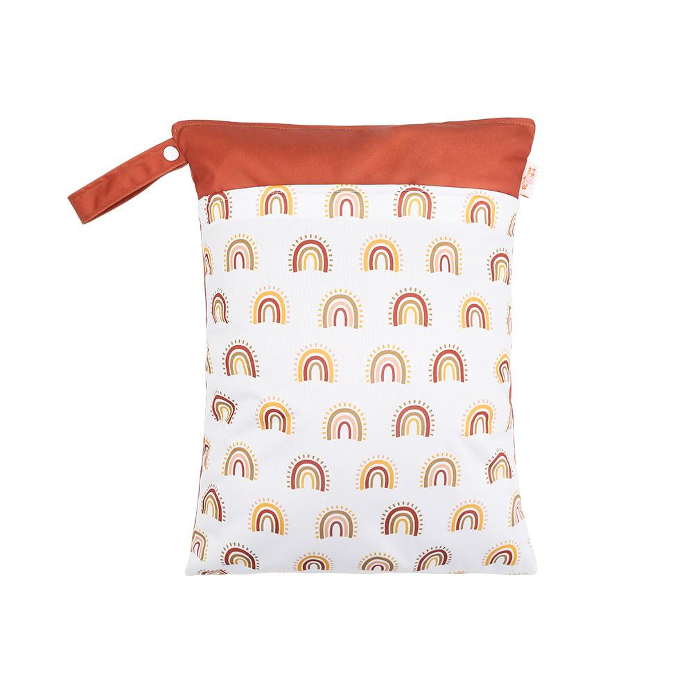 Waterproof Reusable Cloth Bag with Zipper Pocket and Handle - Fashionable Sun Burst Design, Suitable for Beaches, Swimming Pools, Gyms, Yoga