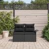 VidaXL Canapé de Jardin 2 Places avec Rangement &amp; Coussins Noir Poly Rattan 42006711