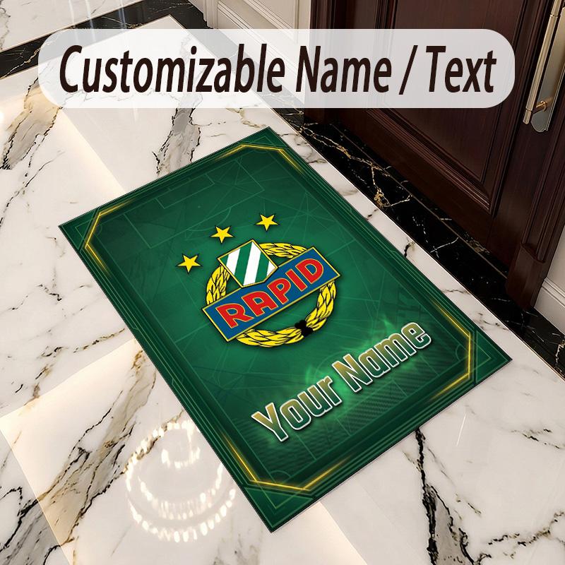 Crystal Velvet Rug Rapid Wien FC Print Custom Name Text Floor Mat Home Decor