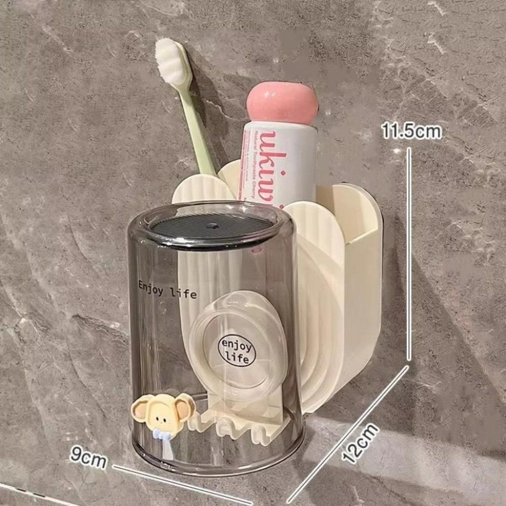 

Punch-Free Toothbrush Holder Plastic Toothbrush Cup Set Gargle Cup Storage Rack Bathroom Accessery
