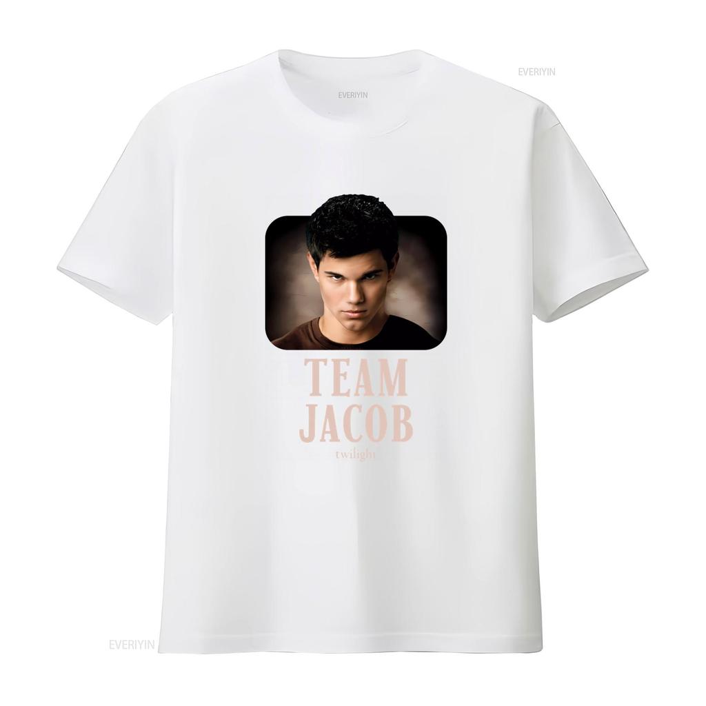 Team Jacob Twilight Damen T-Shirt Film-inspiriertes Print Lässige Kleidung vintage Gewaschen Designer-Kleidung Weich homme Stilvoll