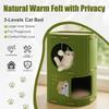 Cat House for Indoor Cats – 2-Tier Cat Condo Cave with Plush Ball, Soft Cushion & Peek Hole – Cozy Kitten Bed and Cat Furniture for Play, Rest & Hide