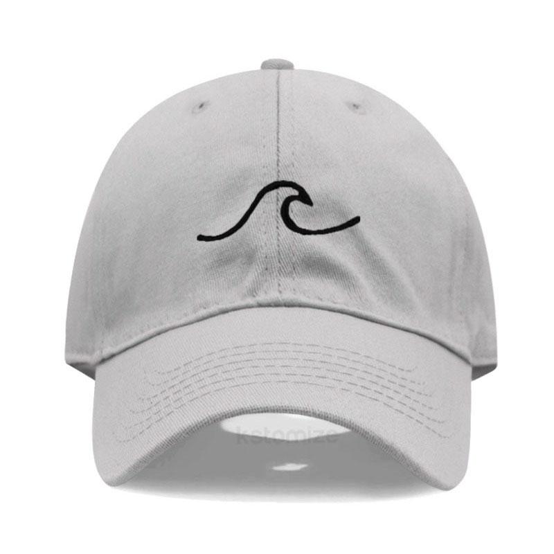 Men'S Baseball Cap Women'S Washed Cotton Waves Embroidery Embroidery Dad Hat Sport Golf Caps For Man Sun Hats Dropshipping