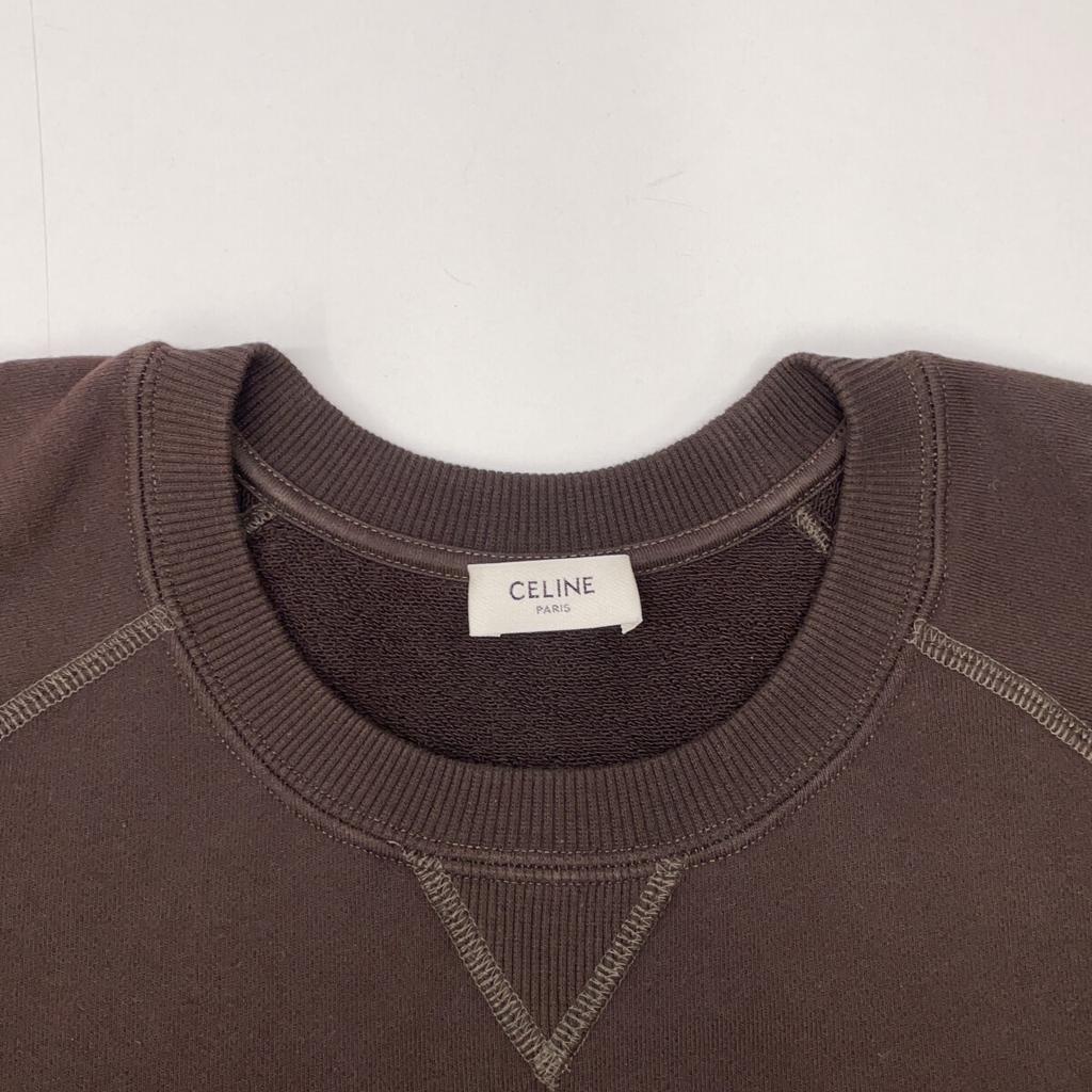 CELINE Cacao Brown 2Y23H670Q.19XD 24AW Triomphe Sweatshirt tops S BrownUsed