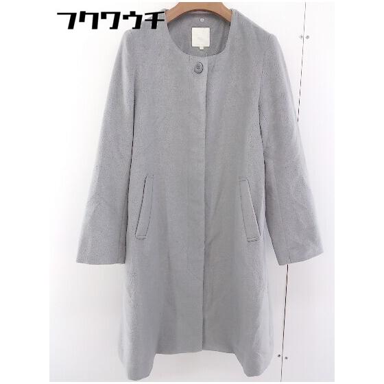 earth musicecology Earth music  ecology long sleeve no collar coat size M gray ladies [Used]