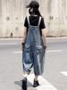 Personalisierte Street Washed Harlan Denim Latzhose Sommer Dünn Mode Locker Gerades Bein Jumpsuit