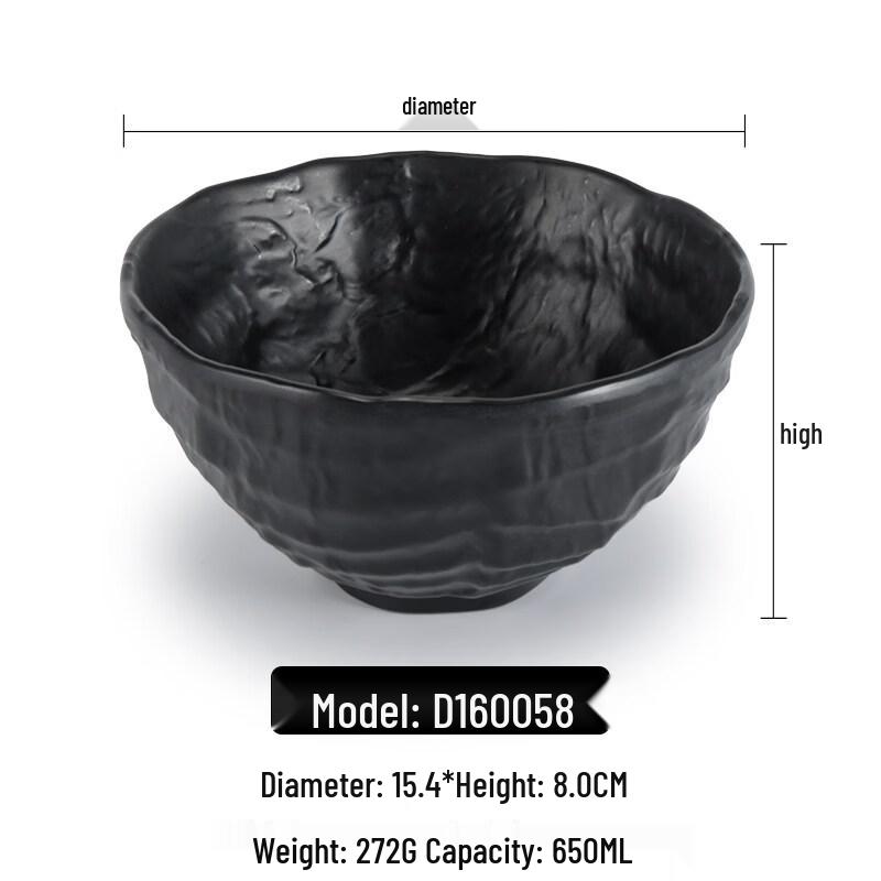 Minimalist Black Melamine Dipping Bowl