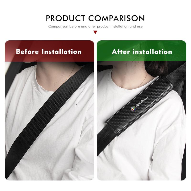 FJWXM1 Car Seat Belt Cover Shoulder Pad Protector Cover Safety Belt Padding Pad Cushion For Alfa Romeo Giulietta GT 159 147 156 Mito