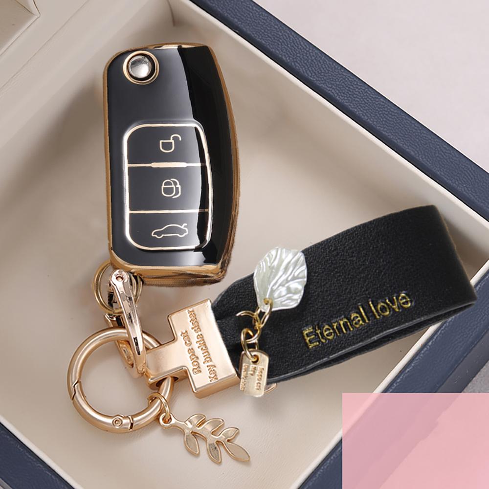 Neue TPU Autoschlüsselhülle für Ford Fiesta Focus 2 Ecosport Kuga Escape Falcon B-Max C-Max Eco Sport Galaxy 3-Knopf Zubehör