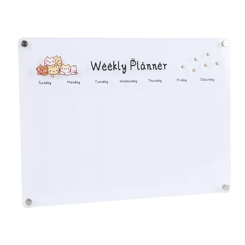 Acryl Wochenplaner Magnetisch Beschreibbar Transparent Wochenplanungsboard für Kühlschrank
