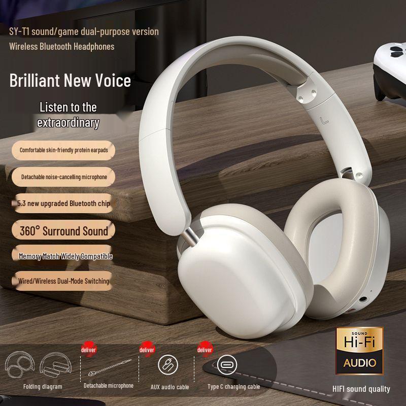 Over-Ear Wireless Bluetooth Headphones: Student, Sports, Gaming, Noise-Cancelling, Heavy Bass, Universal Computer Headset