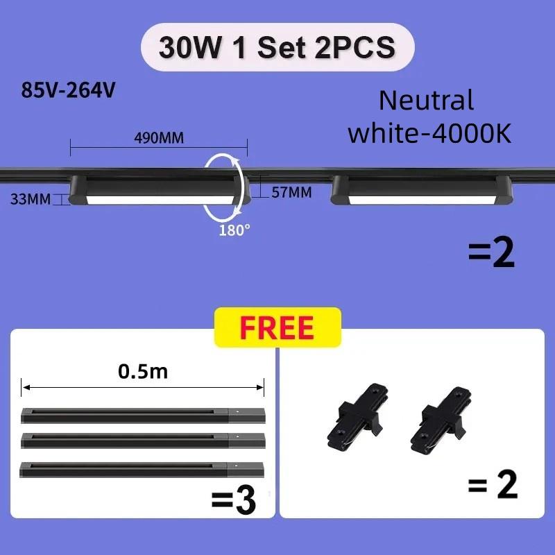 COB Rail Spotlight Living Room Bedroom Decor Lighting Fixture LED Track Light Aluminum Linear Track Ceiling Lamp